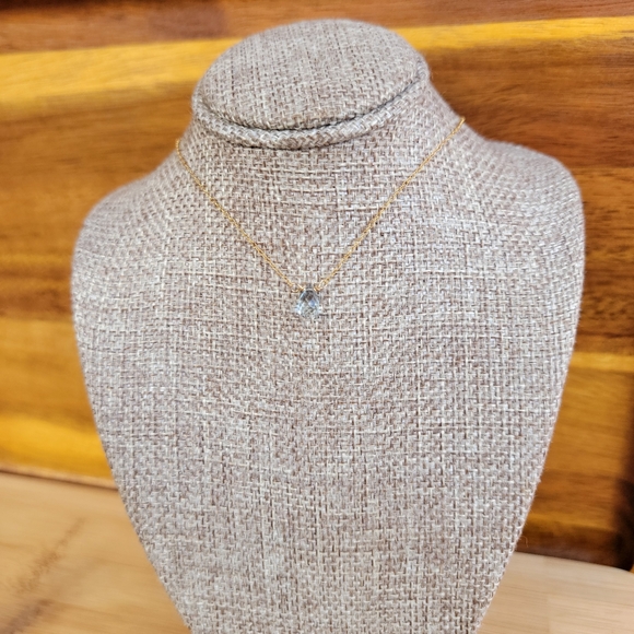 Swiss Blue Topaz Necklace Minimalist Crystal Gemstone December Birthstone - Picture 8 of 8